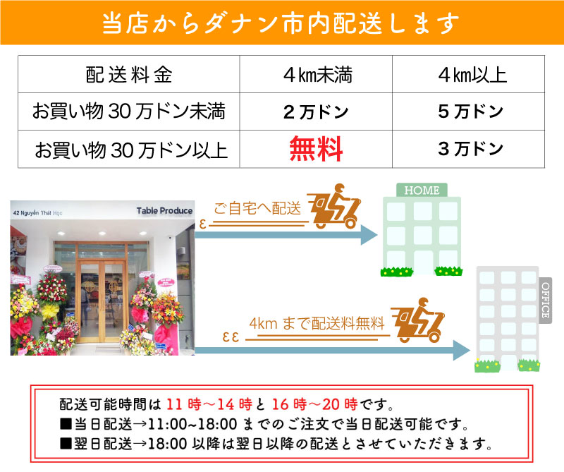 4km以内無料配送